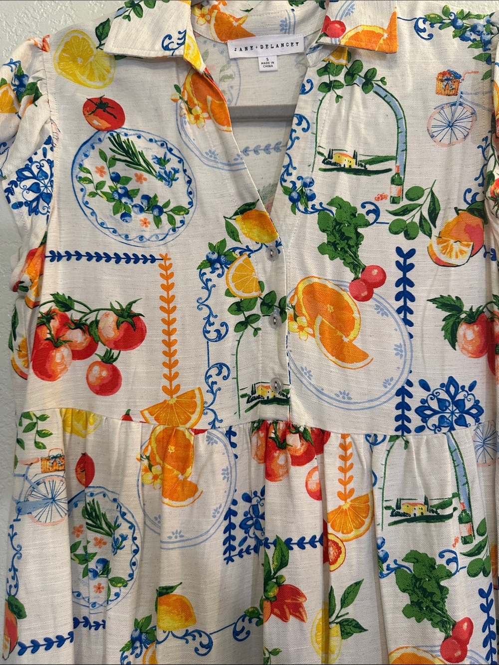 Jane Delancey White Mediterrenean Print Women’s Dress NWOT S - Picture 3 of 5